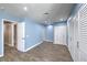 Bright bedroom with wood-look floors and ample closet space with modern ceiling lights at 4428 Los Reyes Ct, Las Vegas, NV 89121