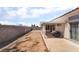 This backyard features a covered patio and mature landscaping creating a serene outdoor space at 521 Landra Ln, Henderson, NV 89015