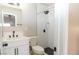 Clean bathroom featuring a tiled shower, modern vanity, and updated fixtures at 920 Biltmore Dr, Las Vegas, NV 89101