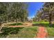 Green common area with mature trees, pathways, and benches, creating a serene and inviting outdoor space at 979 Coatbridge St, Las Vegas, NV 89145
