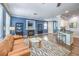 Cozy living room featuring a fireplace and hardwood floors at 979 Coatbridge St, Las Vegas, NV 89145
