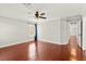 Large bedroom features hardwood floors, natural light and ample space at 11649 Royal Derwent Dr, Las Vegas, NV 89138