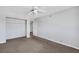 Empty bedroom with a ceiling fan and closet ready for your inspiration at 1385 Morning Sun Way, Las Vegas, NV 89110