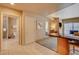 Open-concept living area flowing from the bathroom to the bedroom and to a balcony at 211 E Flamingo Rd # 615, Las Vegas, NV 89169