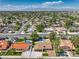 Scenic aerial view showcasing the neighborhood with tree-lined streets and the home's proximity to local amenities at 2504 La Solana Way, Las Vegas, NV 89102