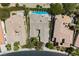 Overhead view of a home with a refreshing pool nestled in a well-kept neighborhood at 3042 Soft Horizon Way, Las Vegas, NV 89135