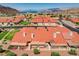 Panoramic view showcasing the community's red tile roofs and private patios at 445 Intrepid Ct, Boulder City, NV 89005