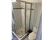 Bathroom with shower stall and toilet at 565 Greenbriar Townhouse Way, Las Vegas, NV 89121