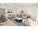 Bright living room featuring neutral tones, stylish furnishings, and seamless access to the kitchen, perfect for modern living at 727 Heritage Vista Ave, Henderson, NV 89015