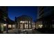Courtyard at night with seating and architectural detail at 9101 Alta Dr # 203, Las Vegas, NV 89145