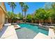 Beautiful backyard pool with spa and covered outdoor dining area at , Las Vegas, NV 89113