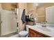 Bathroom featuring a glass enclosed shower at 10583 Mann St, Las Vegas, NV 89141