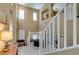 View of the stairway with high ceilings and lots of natural light at 10583 Mann St, Las Vegas, NV 89141