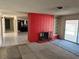 A red brick fireplace stands out in this living room area, complemented by tile flooring at 1674 Seneca Ln, Las Vegas, NV 89169