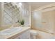 Bathroom showcasing classic fixtures, vanity, toilet, and shower with glass doors at 2808 Crown Ridge Dr, Las Vegas, NV 89134
