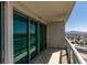 Balcony features sliding glass doors offering city views at 322 Karen Ave # 1106, Las Vegas, NV 89109