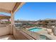 Balcony view of the pool and neighboring buildings at 3608 Quetonia St # 204, Las Vegas, NV 89108