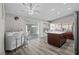 Open concept, light-filled space blends a bar area with the kitchen; a modern design at 5375 Chestnut St, Las Vegas, NV 89119