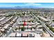 Nevada neighborhood aerial view shows homes with desert landscaping and tree-lined streets at 6133 Roseboro Ct, North Las Vegas, NV 89081