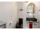 Stylish powder room featuring unique vanity and fixtures at 6351 Abacus Farms Ct, Las Vegas, NV 89131