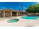 Backyard pool and hot tub with a covered patio, great for outdoor entertaining at 9660 W Ann Rd, Las Vegas, NV 89149