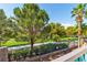 Scenic balcony view of a lush green space and palm trees, creating a tranquil outdoor space at 1551 Boundary Peak Way, Las Vegas, NV 89135