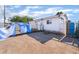 View of the backyard that has perimeter fencing at 2532 Arrowhead St, North Las Vegas, NV 89030