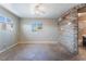 This bedroom features a unique stone accent wall and natural stone flooring at 2532 Arrowhead St, North Las Vegas, NV 89030