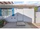 The front door entrance of the home featuring bright colors on a sunny day at 2532 Arrowhead St, North Las Vegas, NV 89030
