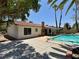 Inviting backyard with a refreshing swimming pool and a covered patio area at 349 Esquina Dr, Henderson, NV 89014