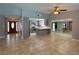 Spacious open-concept kitchen with a center island and views into the home's main living area at 349 Esquina Dr, Henderson, NV 89014