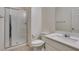 Clean, bright bathroom with walk-in shower, white vanity, and modern fixtures at 6442 Kobe Knoll Ct, Las Vegas, NV 89141