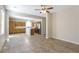 Open floor plan shows kitchen with stainless appliances from the living area at 6591 Gertrude Ct, Las Vegas, NV 89141