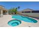 Tranquil backyard pool and spa offer a peaceful retreat with lush landscaping, perfect for relaxation and rejuvenation at 905 Star Pine Dr, Las Vegas, NV 89144