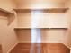 Spacious walk-in closet with shelving and ample storage space is ready to be filled at 9069 Tantalizing Ave, Las Vegas, NV 89149