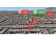 Neighborhood aerial shot indicating close proximity to Kenneth Divich Elementary and Gilcrease Brothers Park at 9950 Coyote Echo Ct, Las Vegas, NV 89166