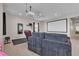 Cozy living room complete with a projector screen and entertainment setup at 9950 Coyote Echo Ct, Las Vegas, NV 89166