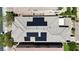Aerial view of a tile roof with solar panels installed at 9950 Coyote Echo Ct, Las Vegas, NV 89166