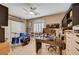 This spacious office has a ceiling fan, neutral walls, closet, and shelving for displays at 11417 Rock Cove Way, Las Vegas, NV 89141