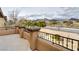 Terrace with stucco railing overlooking community and mountain views at 12116 Vista Linda Ave, Las Vegas, NV 89138