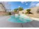 Backyard pool with multiple waterfall features and mature palm trees at 12116 Vista Linda Ave, Las Vegas, NV 89138