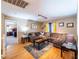 Comfortable living room area showcasing a spacious layout and wood flooring at 268 Copper Glow Ct, Henderson, NV 89074
