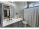 Contemporary bathroom featuring sleek fixtures and stylish tile, creating a spa-like experience at 2891 S Rainbow Ave, Pahrump, NV 89048