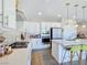 Modern kitchen showcases updated appliances, stylish backsplash, and an island with barstool seating at 396 Blackstone River Ave, Las Vegas, NV 89148