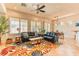 Open living space with comfortable seating, natural light, and seamless flow to the dining area at 42 Glade Water Dr, Henderson, NV 89052