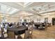 Large, well-lit meeting room with round tables, chairs, and elegant chandeliers, great for events at 701 Webber Park St, Henderson, NV 89011