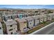 Aerial view of neighborhood showcasing modern homes and proximity to the Las Vegas Strip at 8055 Haywood Estate Ave, Las Vegas, NV 89113