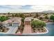 An aerial view showcasing the well-manicured landscaping and desert landscaping of a beautiful suburban neighborhood at 8633 Kennedy Heights Ct, Las Vegas, NV 89131
