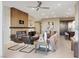 Bright living room with modern fireplace, comfortable seating, and an open floor plan at 120 Los Cabos Dr # 301, Las Vegas, NV 89144