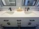 Close-up of the bathroom vanity, showcasing black faucets and hardware at 3031 Pebble Beach Ave, Pahrump, NV 89048